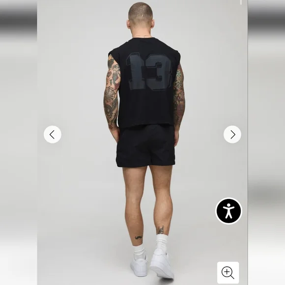 NWT BoohooMan Shrunken Boxy Heavyweight Varsity Tank, Size M - Picture 3 of 6